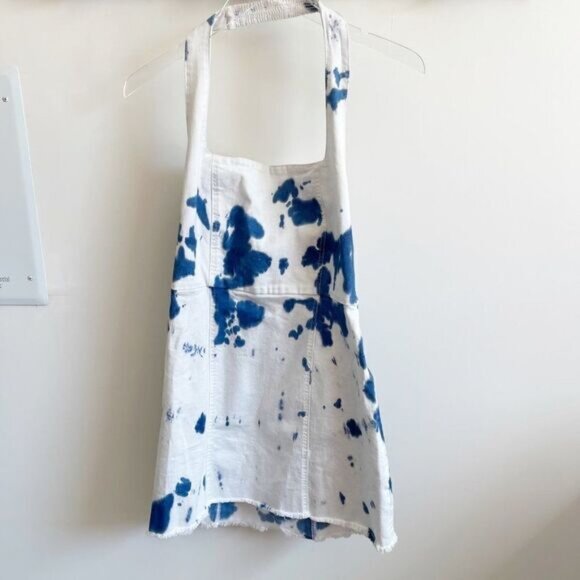Show Me Your Mumu Jean Smocked Halter Tie Dye Mini Dress Size Large - Picture 1 of 11
